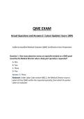 QME EXAM Actual Questions and Answers&vert; Latest Update&NewLine;