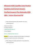 Wisconsin HVAC Qualifier Exam Practice &NewLine;Questions And Correct Answers &NewLine;&lpar;Verified Answers&rpar; Plus Rationales 2026 &NewLine;Q&A &vert; Instant Download Pdf