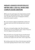 NURS6501 ADVANCED PATHOPHYSIOLOGY&NewLine;MIDTERM WEEK 6 2026 FULL REVIEW SHEET&NewLine;COMPLETE SOLVED QUESTIONS