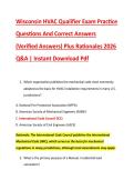 Wisconsin HVAC Qualifier Exam Practice &NewLine;Questions And Correct Answers &NewLine;&lpar;Verified Answers&rpar; Plus Rationales 2026 &NewLine;Q&A &vert; Instant Download Pdf
