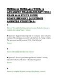 NURS6521 NURS 6521 WEEK 11&NewLine;ADVANCED PHARMACOLOGY FINAL&NewLine;EXAM 2026 STUDY GUIDE&NewLine;COMPREHENSIVE QUESTIONS&NewLine;ANSWERS VERIFIED A&plus;&NewLine;