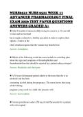 NURS6521 NURS 6521 WEEK 11&NewLine;ADVANCED PHARMACOLOGY FINAL&NewLine;EXAM 2026 TEST PAPER QUESTIONS&NewLine;ANSWERS GRADED A&plus;&NewLine;