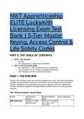 2026&sol;2027 NWT Apprenticeship Locksmith ELITE Test Bank &vert; S-Tier Master Keying&comma; NFPA 80&comma; Life Safety & BEST SFIC