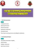 NR 509 &sol; NR509 Advanced Physical Assessment &NewLine;Midterm Exam Week 1 to 4 Review 