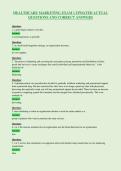 HEALTHCARE MARKETING EXAM 1 UPDATED ACTUAL&NewLine;QUESTIONS AND CORRECT ANSWERS