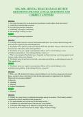 NSG 3450&period; MENTAL HEALTH EXAM 1 REVIEW&NewLine;QUESTIONS UPDATED ACTUAL QUESTIONS AND&NewLine;CORRECT ANSWERS