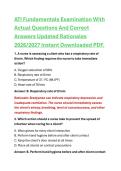ATI Fundamentals Examination With Actual Questions And Correct Answers Updated Rationales 2026&sol;2027 