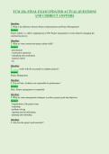 TCM 226- FINAL EXAM UPDATED ACTUAL QUESTIONS&NewLine;AND CORRECT ANSWERS