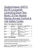 2026&sol;2027 Saskatchewan SATCC Locksmith Licensing Exam Ultimate Test Bank &vert; S-Tier Master Keying&comma; Access Control & Life Safety Codes &lpar;Q&A&rpar;