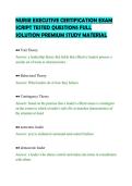 NURSE EXECUTIVE CERTIFICATION EXAM&NewLine;SCRIPT TESTED QUESTIONS FULL&NewLine;SOLUTION PREMIUM STUDY MATERIAL