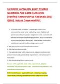 CO Boiler Contractor Exam Practice &NewLine;Questions And Correct Answers &NewLine;&lpar;Verified Answers&rpar; Plus Rationale 2027 &NewLine;Q&A&vert; Instant Download Pdf