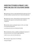 NURSE PRACTITIONERS IN PRIMARY CARE I&NewLine;PAPER ONE 2026 TEST SOLUTIONS GRADED&NewLine;A&plus;