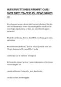 NURSE PRACTITIONERS IN PRIMARY CARE I&NewLine;PAPER THREE 2026 TEST SOLUTIONS GRADED&NewLine;A&plus;&NewLine;