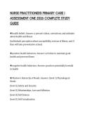 NURSE PRACTITIONERS PRIMARY CARE I&NewLine;ASSESSMENT ONE 2026 COMPLETE STUDY&NewLine;GUIDE&NewLine;