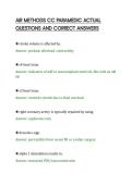 AIR METHODS CC PARAMEDIC ACTUAL&NewLine;QUESTIONS AND CORRECT ANSWERS