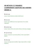 AIR METHODS CC PARAMEDIC&NewLine;COMPREHENSIVE QUESTIONS AND ANSWERS&NewLine;GRADED A&plus;