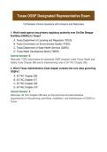 Texas OSSF Designated Representative Exam &mdash; 120 Questions