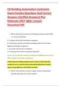 CO Building Automation Contractor &NewLine;Exam Practice Questions And Correct &NewLine;Answers &lpar;Verified Answers&rpar; Plus &NewLine;Rationale 2027 Q&A&vert; Instant &NewLine;Download Pdf
