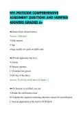 NYS PESTICIDE COMPREHENSIVE&NewLine;ASSESSMENT QUESTIONS AND VERIFIED&NewLine;ANSWERS GRADED A&plus;