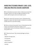 NURSE PRACTITIONERS PRIMARY CARE I LEVEL&NewLine;ONE 2026 PRACTICE SOLVED QUESTIONS&NewLine;