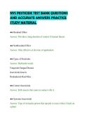 NYS PESTICIDE TEST BANK QUESTIONS&NewLine;AND ACCURATE ANSWERS PRACTICE&NewLine;STUDY MATERIAL&NewLine;
