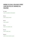 NURSING 101 EXAM 1 2026 BASIC PATIENT&NewLine;CARE PRACTICE SET ANSWERS FULL&NewLine;SOLUTION&NewLine;