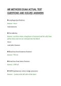 AIR METHODS EXAM ACTUAL TEST&NewLine;QUESTIONS AND SOLVED ANSWERS