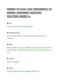NURSING 101 EXAM 1 2026 FUNDAMENTALS OF&NewLine;NURSING ASSESSMENT QUESTIONS&NewLine;SOLUTIONS GRADED A&plus;&NewLine;
