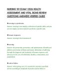 NURSING 101 EXAM 1 2026 HEALTH&NewLine;ASSESSMENT AND VITAL SIGNS REVIEW&NewLine;QUESTIONS ANSWERS VERIFIED GUIDE&NewLine;
