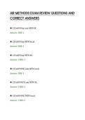 AIR METHODS EXAM REVIEW QUESTIONS AND&NewLine;CORRECT ANSWERS&NewLine;