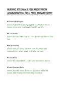 NURSING 101 EXAM 1 2026 MEDICATION&NewLine;ADMINISTRATION DRILL PACK ANSWER SHEET&NewLine;