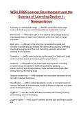 WGU D665 Learner Development and the Science of Learning Section 1&colon; Neuroscience&vert; 100&percnt; Verified&vert; 2026