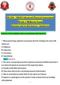 NR 509 &sol; NR509 Advanced Physical Assessment &NewLine;Week 2 Midterm Exam &NewLine;Questions with Verified Answers - Chamberlain