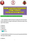 NR 509 &sol; NR509 Advanced Physical Assessment &NewLine;Week 1 Midterm Exam &NewLine;Questions with Verified Answers - Chamberlain 