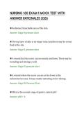 NURSING 150 EXAM 1 MOCK TEST WITH&NewLine;ANSWER RATIONALES 2026&NewLine;