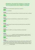 ABNORMAL PSYCHOLOGY MODULE 6 UPDATED&NewLine;ACTUAL QUESTIONS AND CORRECT ANSWERS