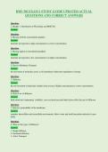 BMS 302 EXAM 1 STUDY GUIDE UPDATED ACTUAL&NewLine;QUESTIONS AND CORRECT ANSWERS