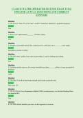 CLASS D WATER OPERATOR LICENSE EXAM TCEQ&NewLine;UPDATED ACTUAL QUESTIONS AND CORRECT&NewLine;ANSWERS
