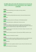 FLORIDA HEALTH AND LIFE INSURANCE STATE EXAM&NewLine;PART 1 UPDATED ACTUAL QUESTIONS AND CORRECT&NewLine;ANSWERS