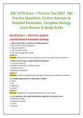 BSC 1010 Exam 1 Practice Test 2027 &vert; 200 Practice Questions&comma; Correct Answers & Detailed Rationales &vert; Complete Biology Exam Review & Study Guide