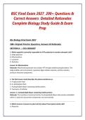 BSC Final Exam 2027 &vert; 200&plus; Questions & Correct Answers &vert; Detailed Rationales &vert; Complete Biology Study Guide & Exam Prep