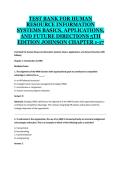 Test Bank for Human Resource Information Systems&colon; Basics&comma; Applications&comma; and Future Directions&comma; 5th Edition by Johnson &mdash; Chapters 1&ndash;17