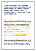 HESI FUNDAMENTALS TEST BANK EXAM 2026 &vert; 390 ACTUAL EXAM QUESTIONS & VERIFIED DETAILED RATIONALES &vert; GRADED A&plus;