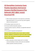 CO Demolition Contractor Exam &NewLine;Practice Questions And Correct &NewLine;Answers &lpar;Verified Answers&rpar; Plus &NewLine;Rationale 2027 Q&A&vert; Instant &NewLine;Download Pdf&period;