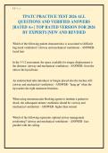 TPATC PRACTICE TEST 2026 ALL&NewLine;QUESTIONS AND VERIFIED ANSWERS&NewLine;&vert;RATED A&plus; &vert; TOP RATED VERSION FOR 2026&NewLine;BY EXPERTS &vert;NEW AND REVISED&NewLine;