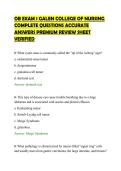 OB EXAM 1 GALEN COLLEGE OF NURSING&NewLine;COMPLETE QUESTIONS ACCURATE&NewLine;ANSWERS PREMIUM REVIEW SHEET&NewLine;VERIFIED&NewLine;