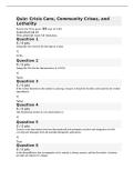 CRIS 605&vert;Quiz&colon; Crisis Care&comma; Community Crises&comma; and Lethality&vert; With complete solution&vert; Updated RATED A&plus; &vert; NEW&vert; 2026&sol;2027 &vert; Liberty University