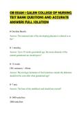 OB EXAM 1 GALEN COLLEGE OF NURSING&NewLine;TEST BANK QUESTIONS AND ACCURATE&NewLine;ANSWERS FULL SOLUTION&NewLine;
