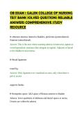 OB EXAM 1 GALEN COLLEGE OF NURSING&NewLine;TEST BANK SOLVED QUESTIONS RELIABLE&NewLine;ANSWERS COMPREHENSIVE STUDY&NewLine;RESOURCE&NewLine;