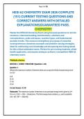 HESI A2 CHEMISTRY EXAM 2026 COMPLETE &NewLine;&lpar;151&rpar; CURRENT TESTING QUESTIONS AND &NewLine;CORRECT ANSWERS WITH DETAILED &NewLine;EXPLANATIONS&vert;GUARANTEED PASS&period;
